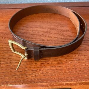Wrangler Western Leather Embossed Cowboy Bald Eagle Brown Belt Men’s Size 40/100